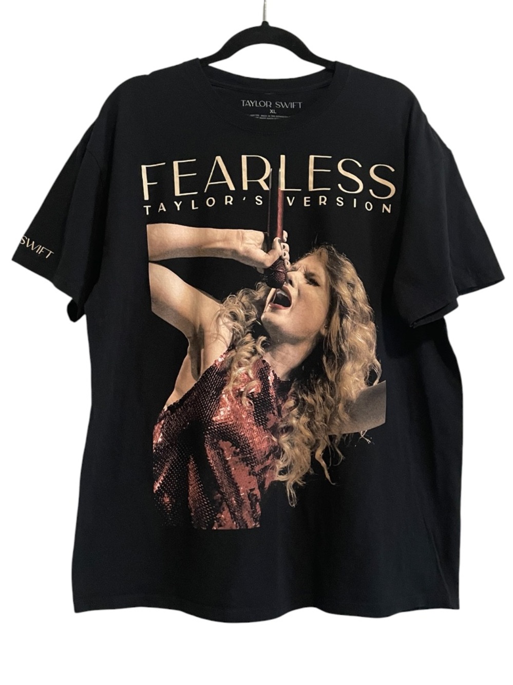 Taylor Swift Fearless Limited Edition Tee T-Shirt Black Women’s Size XL